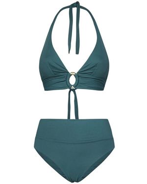 Fisico Grüner Triangel Bikini Bademode - Blau