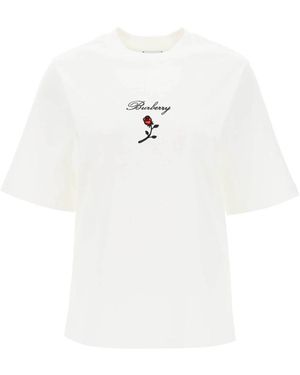 Burberry Rosa baumwoll t-shirt - Weiß