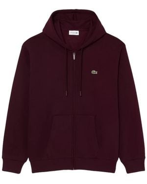 Lacoste Hoodies & Sweatvesten ,Rood ,Katoen Fleece Hoodie - Paars
