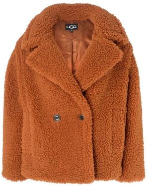 UGG Gertrude Short Teddy Coat - Bruin