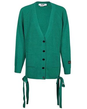 MSGM Gerippter Wollmisch-Cardigan Mit Kaschmir - Grün