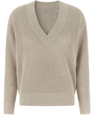 Brunello Cucinelli V-Neck Knitwear - Gris