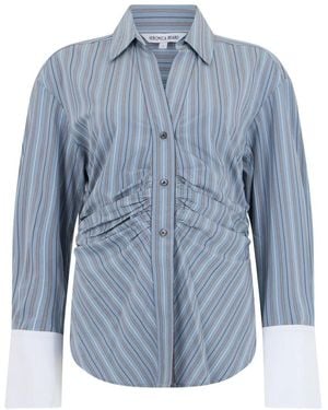 Veronica Beard Overhemden ,Blauw ,Polyester Gestreept Shirt