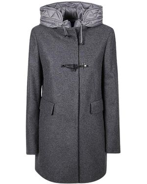 Fay Toggle Coat Db Front Nylon - Grijs