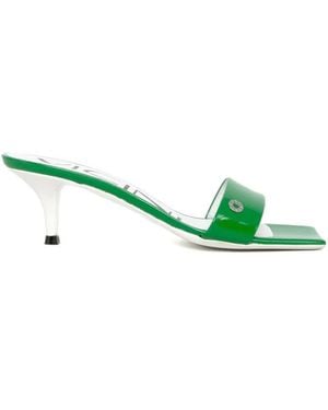 Vicini Mule Met Vierkante Neus Van Lakleer - Groen
