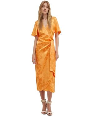 Never Fully Dressed Wrap Dresses - Orange