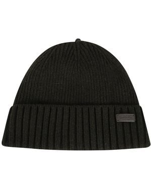 Barbour Accessoires ,Groen ,Wol Groene Wollen Blend Beanie Hoed - Zwart