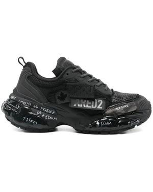 DSquared² Chunky Sole Sneakers Mit Graffiti-Detailing - Schwarz
