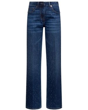 Silvian Heach Jeans Mit Geradem Bein Und Aufgesetzten Strasssteinen - Blau