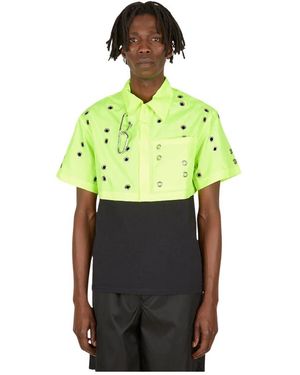 STUDIO ALCH Eyelet Short-Sleeve Shirt - Groen