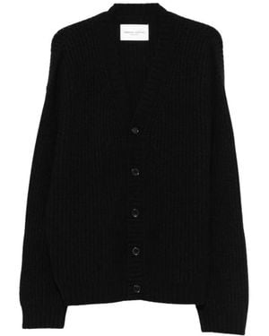Roberto Collina Rippstrick-Cardigan Mit V-Ausschnitt - Schwarz