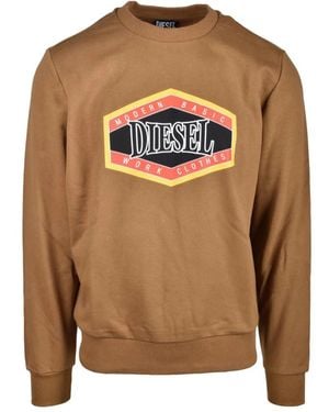 DIESEL Felpa in misto cotone - Marrone