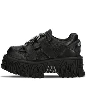 New Rock Luxor Negro Fire Negro Lateral - Zwart