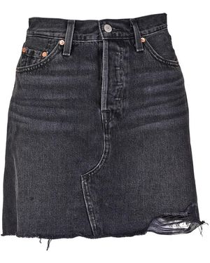 Levi's Rokken ,Zwart ,Katoen Deconstructed Skirt - Grijs