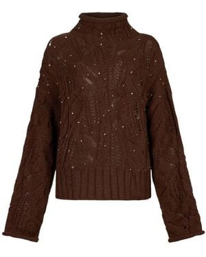 Liu Jo Brauner Pullover Marrone Aw25
