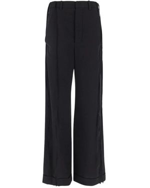 Ann Demeulemeester Trousers > Wide Trousers - Zwart