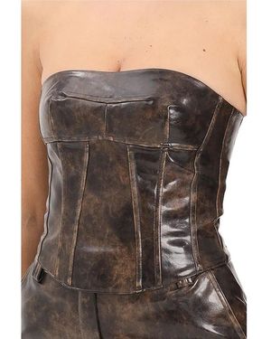 Patrizia Pepe Mouwloze Top - Bruin