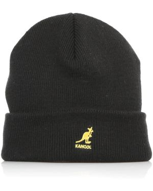 Kangol Geribbelde Wintermuts Met Dubbele Dikte En Omslag - Zwart