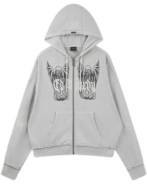 Ed Hardy Hoodies & Sweatvesten ,Grijs ,Zip-Throughs