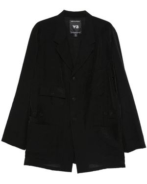 Y-3 Crinkle Viscose Chore Coat - Zwart