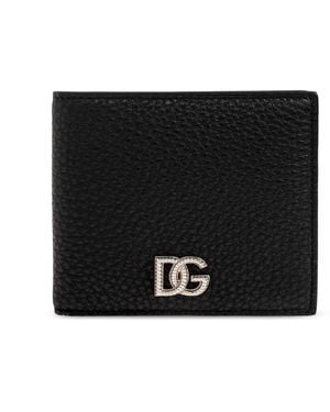 Dolce & Gabbana Leder Geldbörse Mit Logo - Schwarz