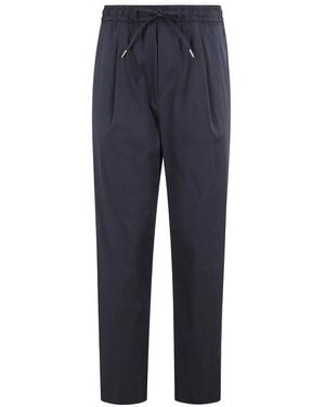 BRIGLIA Blaue Baumwoll-Popeline-Cropped-Hose