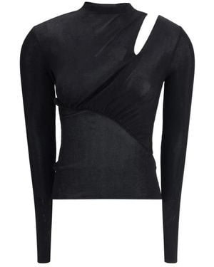 Self-Portrait Long Sleeve Tops - Black
