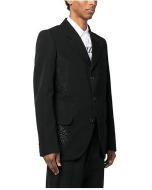 Comme des Garçons Jassen ,Zwart ,Katoen Panel Blazer