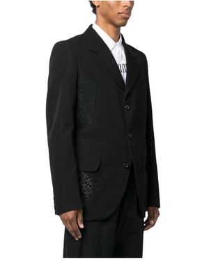 Comme des Garçons Jassen ,Zwart ,Katoen Panel Blazer