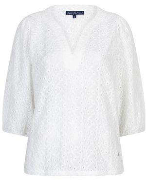 Red Button Top Ajour - Wit