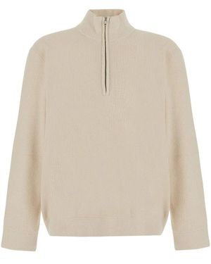 NN07 Truien & Vesten ,Polyester Danny Half Zip Sweater - Naturel