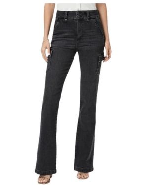 PAIGE Jeans ,Zwart ,Katoen Zwarte Cargo Broek Met Zakken En Dubbele Knopen