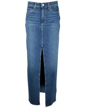 PAIGE Langer Jeansrock - Blau