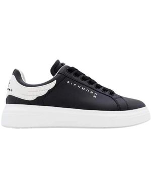 John Richmond Schoenen ,Zwart ,Leer Jr One Leren Sneaker - Blauw