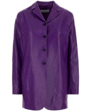 Jil Sander Single-Breasted Coats - Viola