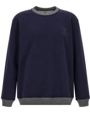 Brunello Cucinelli Hoodies & Sweatvesten ,Blauw ,Sweatshirts