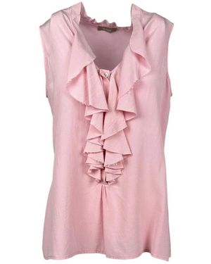 Kiltie Tops ,Roze ,Zijden Mouwloze Blouse