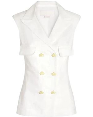 Genny Jassen ,Wit ,Gilet Met Juweelknopen