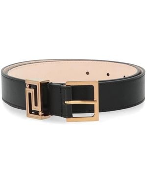 Versace Greek Goddess Leren Riem - Zwart
