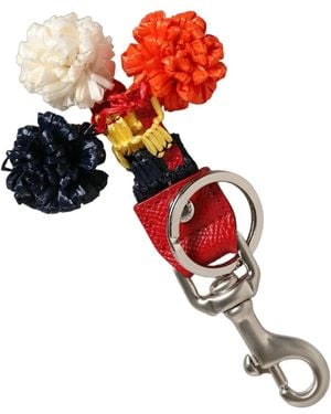 Dolce & Gabbana Accessoires ,Veelkleurig ,Leer Clasp Finder Ketting Sleutelhanger - Rood