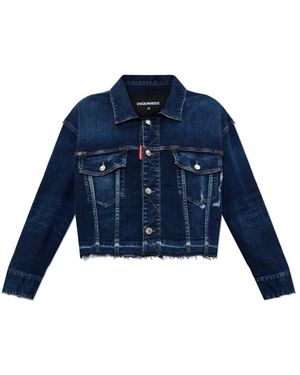 DSquared² Denim Jack Met Vintage-Effect - Blauw
