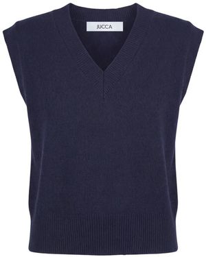 Jucca V-Hals Gebreid Vest - Blauw