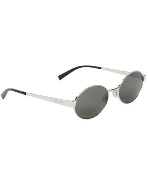 Saint Laurent Accessoires ,Grijs ,Stijlvolle Metalen Zonnebril Ss 25 - Metallic