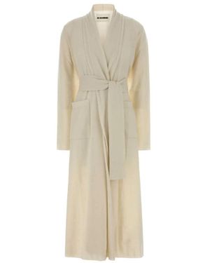 Jil Sander Lange Kaschmir-Strickjacke - Natur