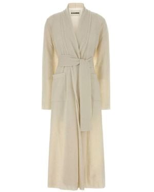 Jil Sander Jassen ,Wit ,Kasjmier Lange Kasjmier Cardigan - Naturel