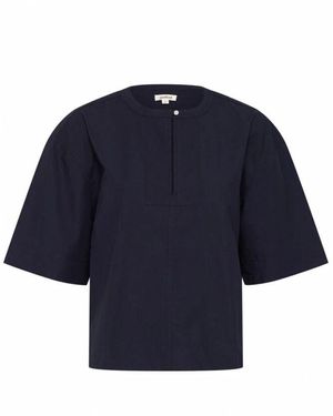 Soaked In Luxury Locker Geschnittene Sloleane Bluse Night Sky - Blau