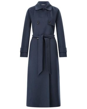 Max Mara Jassen Met Ceintuur - Blauw