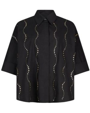 Liu Jo Overhemden ,Zwart ,Organza Organza Pocket-Detail Shirt