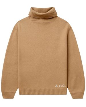 A.P.C. Merino Woll Polo Pullover - Natur