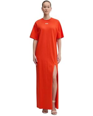 MSGM Cotton Jersey Maxi Jurk - Rood